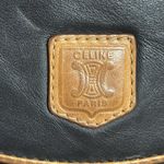 CELINE Triomphe Vintage Black Leather Shoulder Bag w/Golden Trim. Comes with COA Photo 3