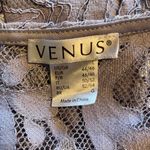 Venus  Purple Lilac Lace Full Zip Dress Blouse, Size L, EUC Photo 7