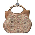 VTG MCM Empress Wood Handle Clutch Floral Tapestry Carpetbag/Handbag Circa 1950s Photo 0