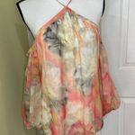 White House | Black Market Blouse Watercolor Cold Shoulder Top Small NWOT Photo 0