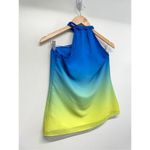 Lauren Ralph Lauren Halter Top Size Small Blue Green Ombre Sleeveless‎ Zip Up Blue Photo 3