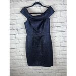 Rickie Freeman x Teri Jon Jacquard Blue Metallic Cocktail Dress Size 6 READ Photo 14