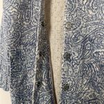 J.Jill Pure Jill Textured Paisley Sweater Coat Cotton Blend Blue Snap Front SP Photo 8