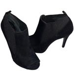 Vera Wang Simply  Black Suede Peep Toe Booties Photo 3