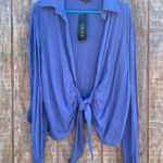 Talent Woman’s Open Tie Blouse Blue Size 3X Photo 1