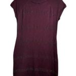 Apt. 9  Women's Bodycon Sweater Dress Large Burgundy Short Sleeve Pullover… Photo 1