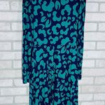 Boden Francesca Jersey Long Sleeve Dress in Green Spinning Petals Print Size 6US Photo 5