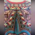 Hale Bob ⭐️ pink button up blouse multicolor geometric & paisley pattern small Photo 7