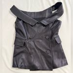 Women's Black Sleeveless lamb skin Vest,Button Closure Top in IT38 Size 2 Photo 2