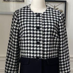 Talbots  Jewel Neck Blazer Houndstooth 8 Photo 0