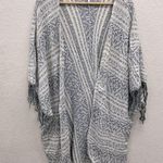 Free People  Gray Shimmer Fringe Kimono XS Photo 0