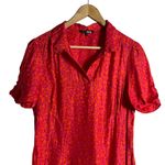 Tara Jarmon Rozenn Pink Heart Collared Shirt Short Sleeve Midi Dress Size 10 Photo 7