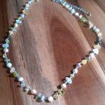Freshwater Pearl and Multi Gemstone Stainless Steel Necklace Photo 2