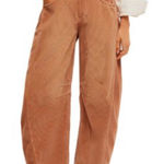 Free People NWT Good Luck Mid Rise Corduroy Barrel Pants Photo 0