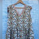 Pink chicken metallic tassel rose prints dress size large Photo 3