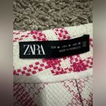 ZARA  Tweed White And Pink Check Mini Skirt Photo 2