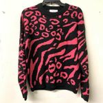 Elodie  Womens Multicolor Animal Print Crew Neck Pullover Sweater Photo 1