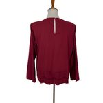 United Colors Of Benetton  Top Small Red Long Sleeve Flowy Stretch Basic Photo 2