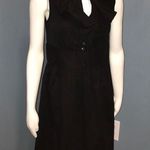 Shoshanna  Black Button Ruffle Front LBD size 8 Photo 0