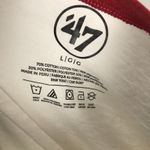 47 Brand '47 Women's NFL New England Patriots Raglan Shirt Tee Blue Red White Splitter Photo 6