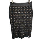 Bebe  Skirt Black Lace Overlay Corset Lacing Ruched Back Romantic Goth Size 6 Photo 1