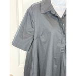 Old Navy  Black Collared Short Sleeve Shirt Dress Medium Cotton Lagenlook Career Photo 6