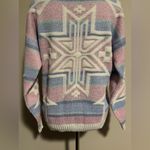 None EUC Vintage Pink & Blue Snowflake Pastel Sparkle Sweater size large Photo 9