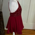 Luxxel  Deep Red Floral Halter Dress Photo 4