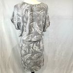 Hilary Radley gray and white palm leaf print knit dress size large Photo 5