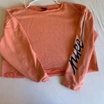 Nike sz M Women pink raw hem cropped sweatshirt active street casual cozy lounge Photo 5