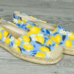 Ann Taylor  Lemon Linen Blend Espadrilles shoes jute detail size 7 flats tropical Photo 10