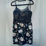 Club Monaco  Jorrdynne Black Floral Wool Silk Blend Cocktail Party Dress Size 8 Photo 4