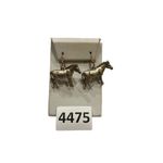 Brushed silver copper toned horse earrings mustang Silver Photo 1