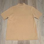 Nordstrom  100% Wool Camel Ribbed Mock Neck Short Sleeve Sweater - Size Medium Photo 2