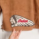 All State • brown leather motorcycle jacket insulated lined moto Indian logo Tan Size L Photo 10