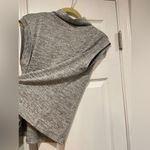 Tahari  Size M Gray Heather Mock Drape Neck Sleeveless Knit Pullover Top Photo 4