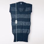 Armani Jeans Grunge Striped‎ Short Sleeve Sweater Size 6 Black Photo 3