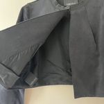 Carlisle  Couture Sz 12 Black Raw Silk Open Cropped Jacket Front Hook Long Sleeve Photo 3