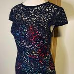 Betsey Johnson navy blue lace cocktail midi dress size 2 Photo 3