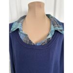 Faded Glory  Shirt Sweater Layered Tunic Top Collared Blue Size L Photo 1