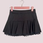 NWOT Flirty Black Mini Skirt Shorts with Lace Trim – Size Small Photo 2