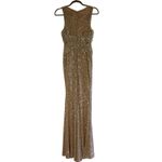 Mac Duggal Ieena 26598 Sequin Sheath Gown Champagne Nude Beige Size 2 NWT Gold Photo 3