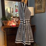 Nina Leonard Black and White Geometric Print Fit & Flare Sweater Dress NWT Photo 8