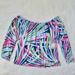 Lilly Pulitzer  Enna Off The Shoulder Top in Indigo Sea Dreamin size Small Photo 2