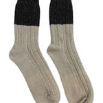 Cozy Three Tone Knitted Crew Socks in Cream, Size OS​ Photo 0