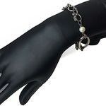 MICHAEL DAWKINS Sterling Silver Caviar Pearl Starry Night Link Toggle Bracelet Photo 9