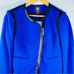 Vince Camuto  Emperor Blue Rough & Refined Vegan Leather Blazer Jacket Photo 1