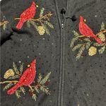Vintage Heirloom Collectibles Cardinal
Sequin Beaded Full Zip Sweater Size XL Black Photo 2