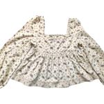 ByTiMo Cottagecore Top Ditsy Floral Milkmaid Square Neckline Peplum M NWT Brown Size M Photo 3