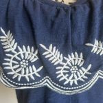 Moulinette Soeurs Anthropologie  Embroidered Nautical Navy Top Size Medium Photo 5